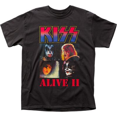 KISS Alive II Mens T Shirt Black Retro Pop Classics