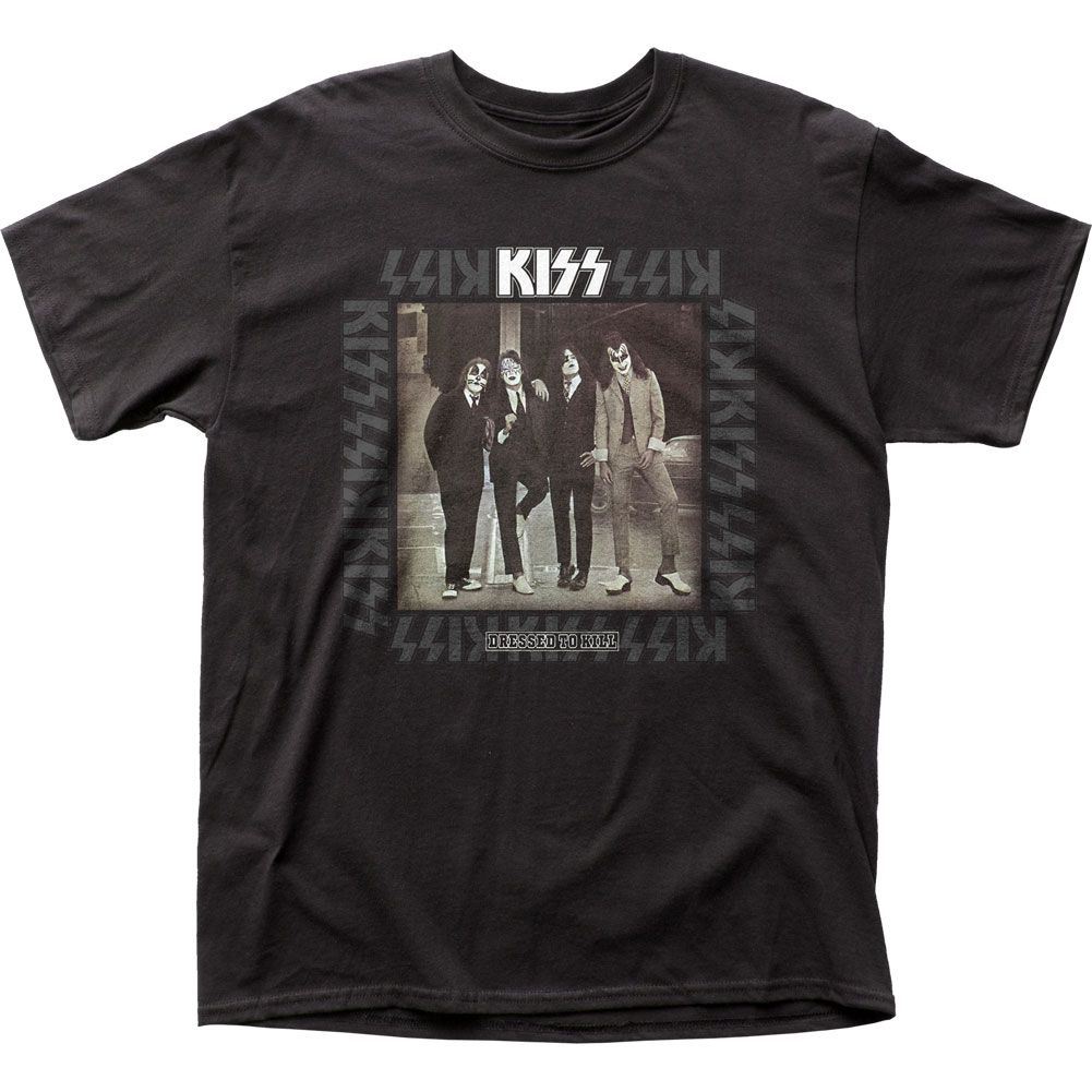 Kiss Dressed to Kill Print Mens T Shirt Black Retro Pop Classics