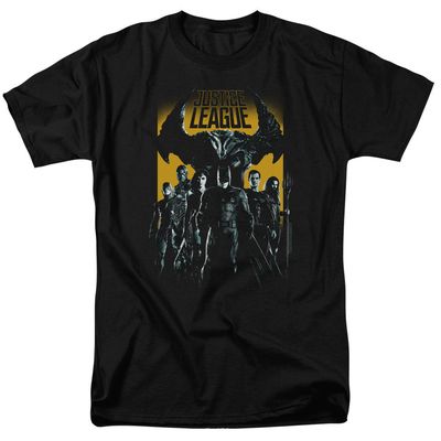 Justice League Movie Stand Up To Evil Mens T Shirt Black Retro Pop Classics