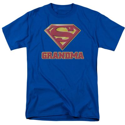 Superman Super Grandma Mens T Shirt Royal Blue Retro Pop Classics