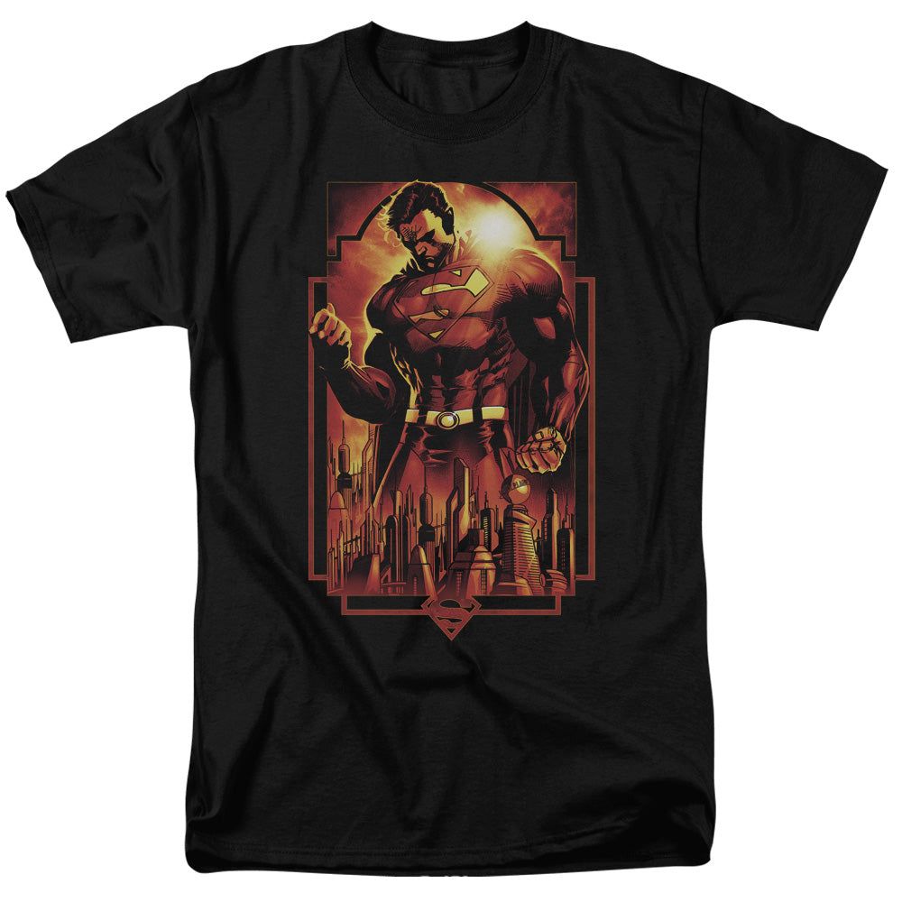 Superman Metropolis Deco Mens T Shirt Black Retro Pop Classics