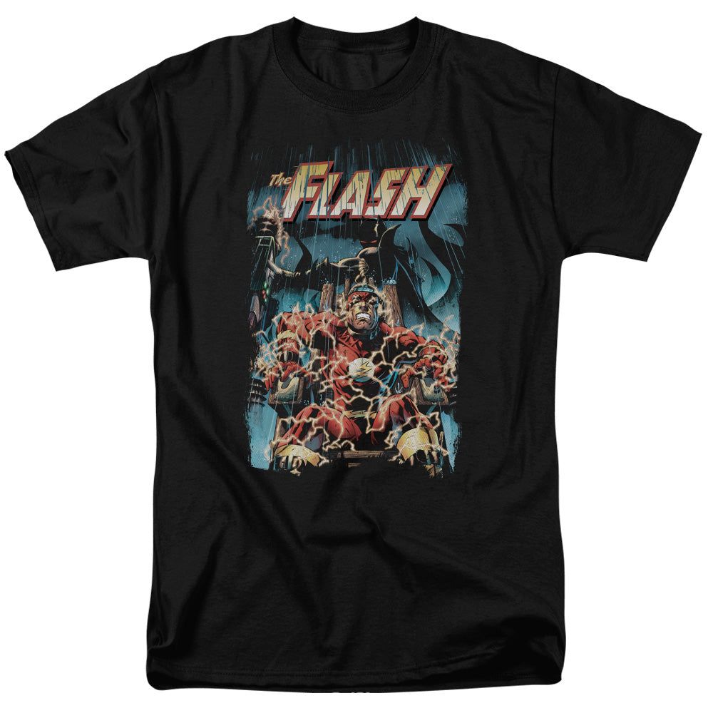 Justice League Electric Chair Mens T Shirt Black Retro Pop Classics