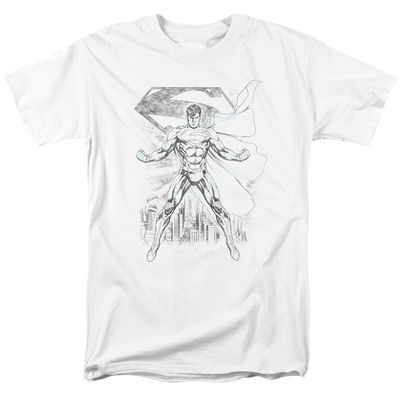 Superman Super Sketch Mens T Shirt White Retro Pop Classics