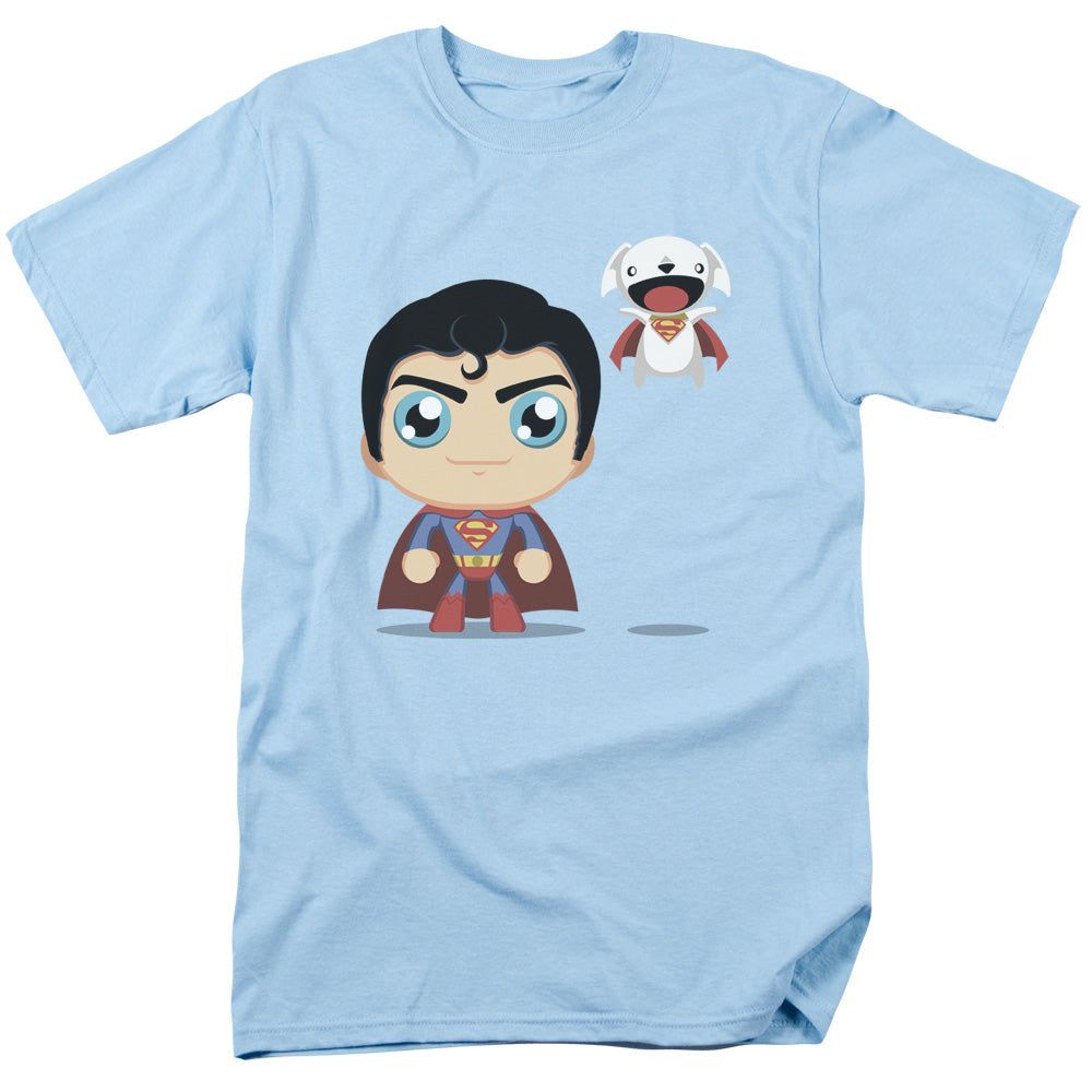 Superman Cute Superman Mens T Shirt Light Blue Retro Pop Classics