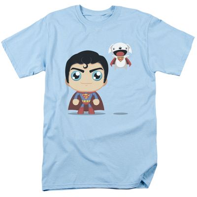 Superman Cute Superman Mens T Shirt Light Blue Retro Pop Classics