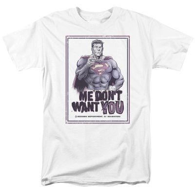 Superman Dont Want You Mens T Shirt White Retro Pop Classics