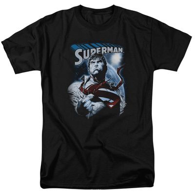 Superman Protect Earth Mens T Shirt Black Retro Pop Classics