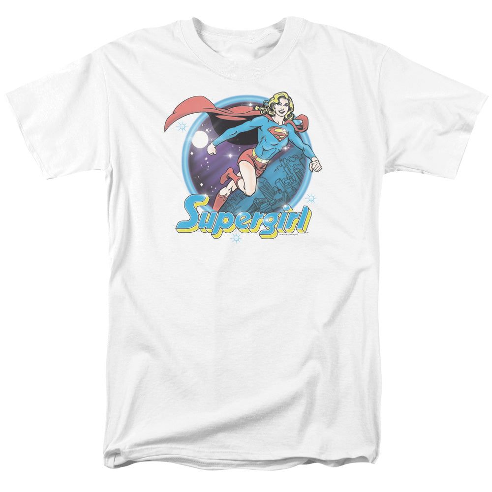 Superman Supergirl Airbrush Mens T Shirt White Retro Pop Classics