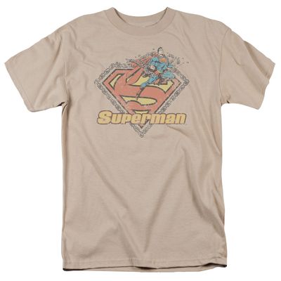 Superman Est. 1939 Mens T Shirt Sand Retro Pop Classics