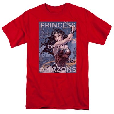 Justice League Princess of the Amazons Mens T Shirt Red Retro Pop Classics