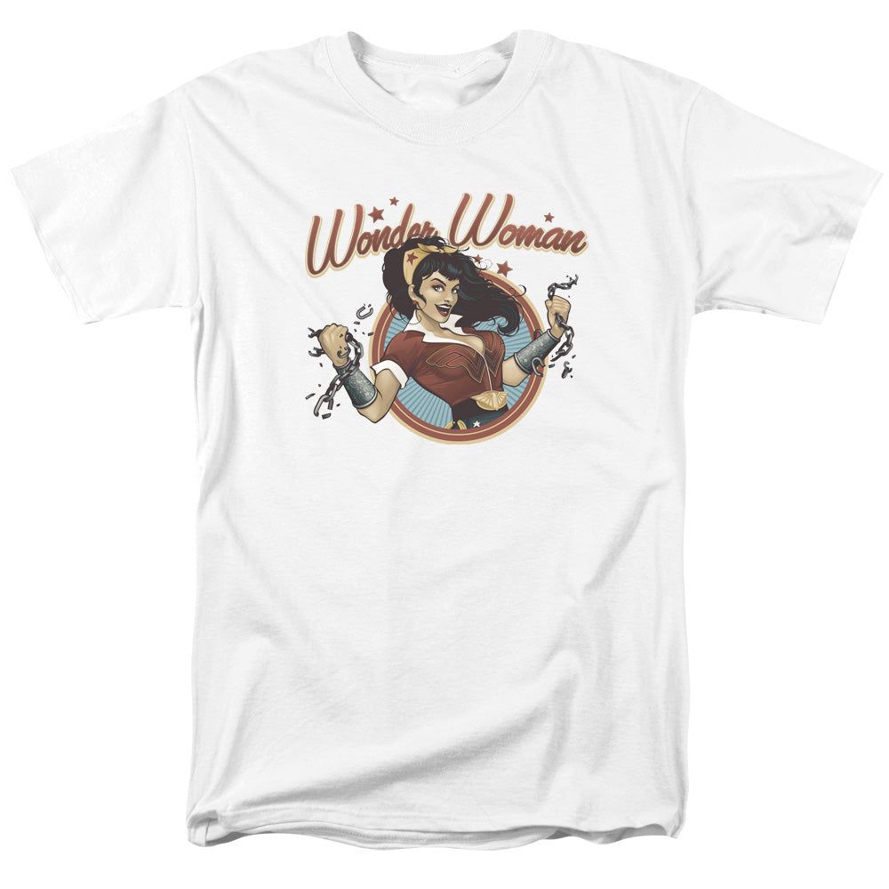 Justice League Wonder Break Mens T Shirt White Retro Pop Classics