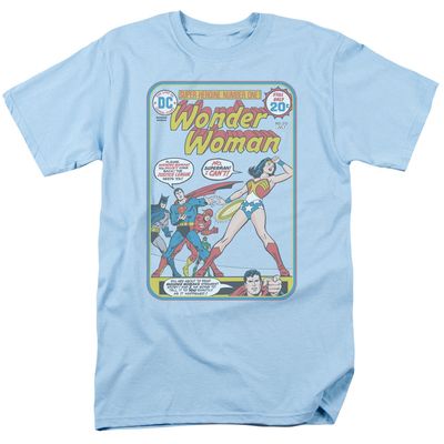 Justice League Wonder Woman #212 Cover Mens T Shirt Light Blue Retro Pop Classics