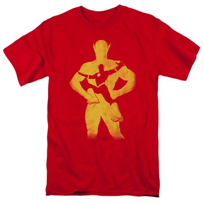 Justice League Flash Knockout Mens T Shirt Red Retro Pop Classics