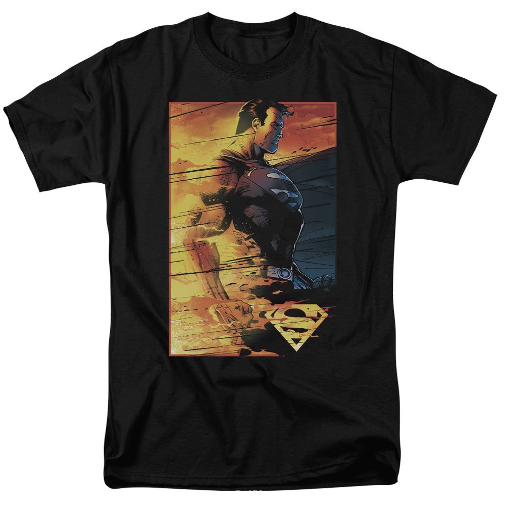 Superman Fireproof Mens T Shirt Black Retro Pop Classics