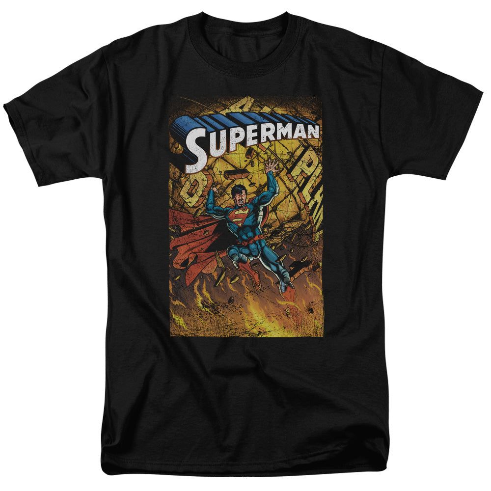Superman One Mens T Shirt Black Retro Pop Classics