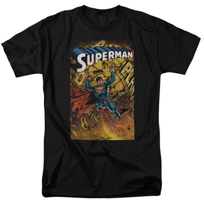 Superman One Mens T Shirt Black Retro Pop Classics