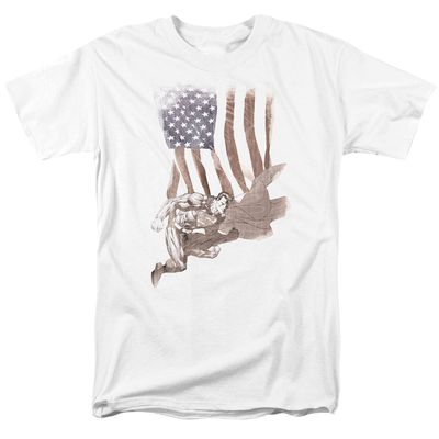 Superman Super American Mens T Shirt White Retro Pop Classics