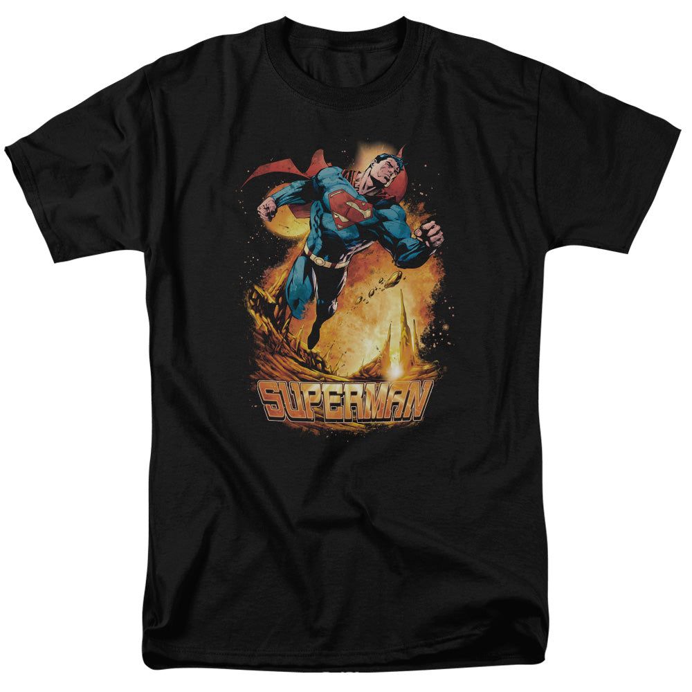 Superman Space Case Mens T Shirt Black Retro Pop Classics
