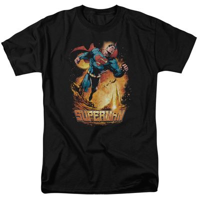 Superman Space Case Mens T Shirt Black Retro Pop Classics