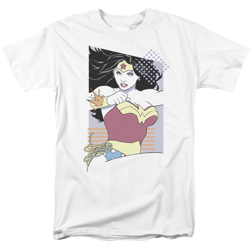 Justice League Wonder Woman 80s Minimal Mens T Shirt White Retro Pop Classics