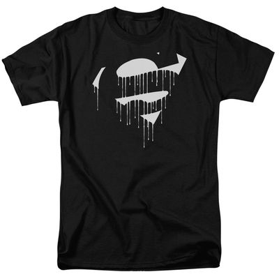 Superman Dripping Shield Mens T Shirt Black Retro Pop Classics