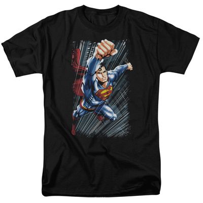 Superman Faster Than Mens T Shirt Black Retro Pop Classics