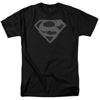 Superman Chainmail Mens T Shirt Black Retro Pop Classics