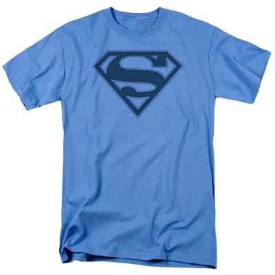 Superman Blue&amp;Navy Shield Mens T Shirt Carolina Blue Retro Pop Classics