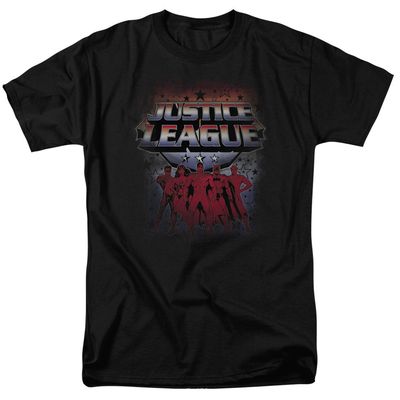 Justice League Star League Mens T Shirt Black Retro Pop Classics