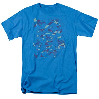 Superman Geo Scribbles Mens T Shirt Turquoise Retro Pop Classics