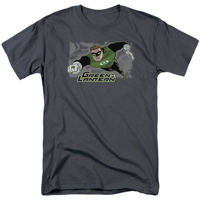 Justice League Space Cop Mens T Shirt Charcoal Retro Pop Classics