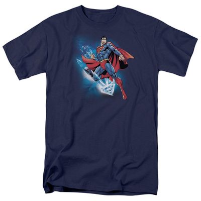 Superman Crystallize Mens T Shirt Navy Retro Pop Classics