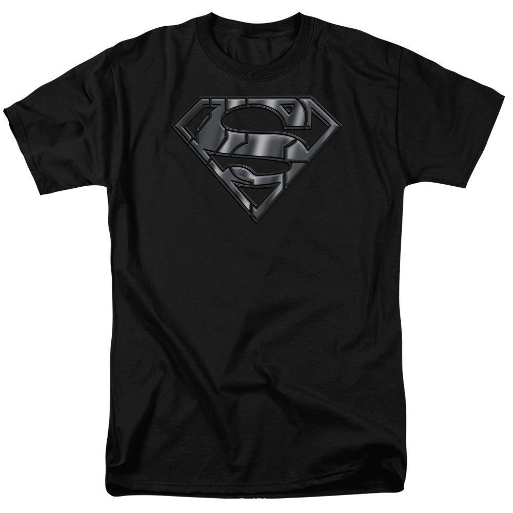Superman Mech Shield Mens T Shirt Black Retro Pop Classics