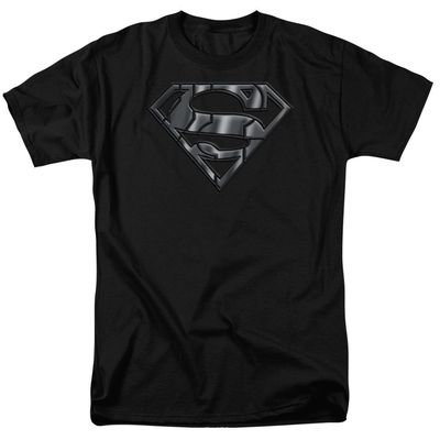 Superman Mech Shield Mens T Shirt Black Retro Pop Classics