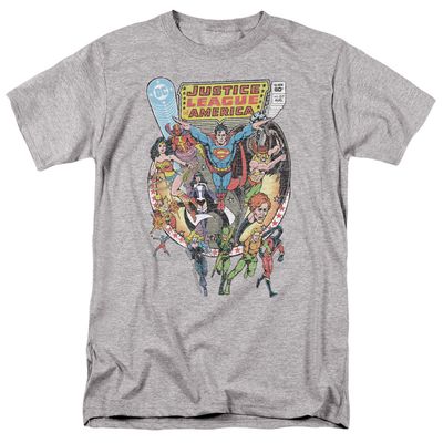 Justice League Team Up Mens T Shirt Athletic Heather Retro Pop Classics