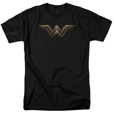 Justice League Movie Wonder Woman Logo Mens T Shirt Black Retro Pop Classics