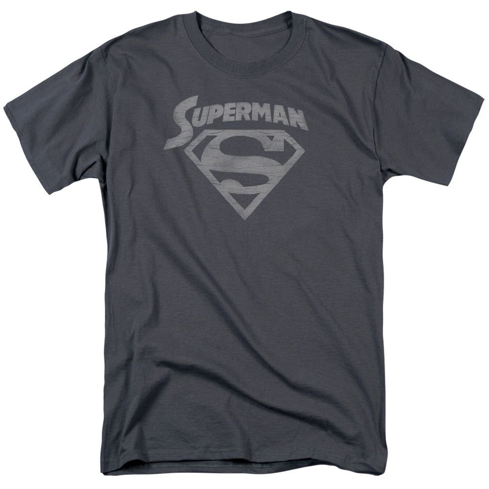 Superman Super Arch Mens T Shirt Charcoal Retro Pop Classics