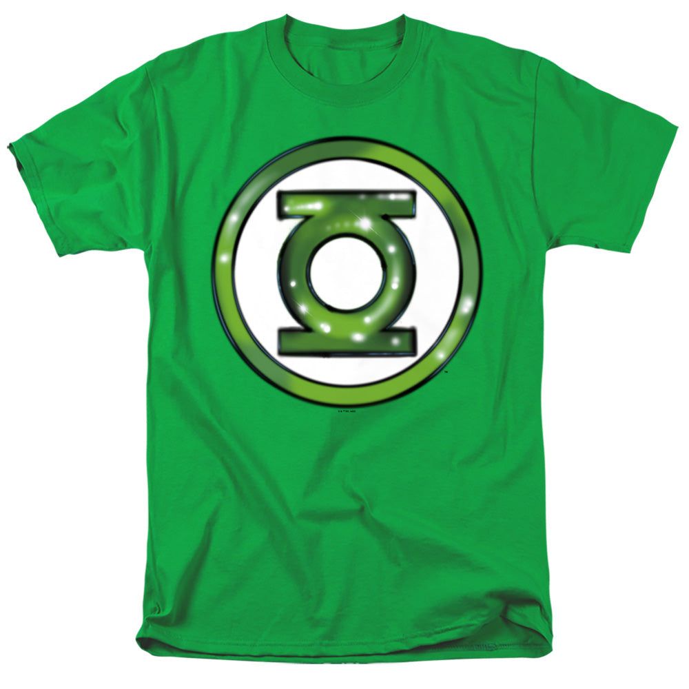 Justice League Green Lantern Airbrush Logo Mens T Shirt Kelly Green Retro Pop Classics