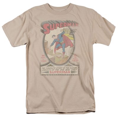 Dc Superman 1 Distressed Mens T Shirt Sand Retro Pop Classics