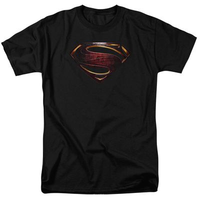 Justice League Movie Superman Logo Mens T Shirt Black Retro Pop Classics