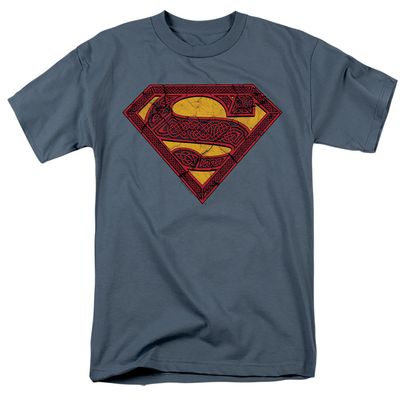 Superman Celtic Shield Mens T Shirt Slate Retro Pop Classics