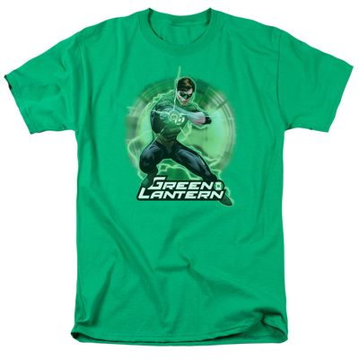 Justice League Spin Mens T Shirt Kelly Green Retro Pop Classics