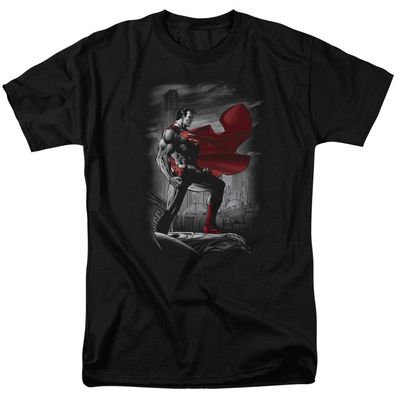 Superman Metropolis Guardian Mens T Shirt Black Retro Pop Classics