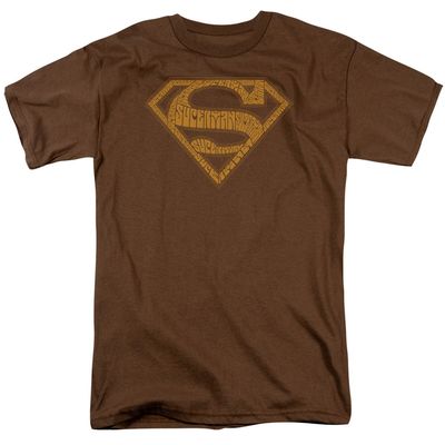 Superman 60S Type Shield Mens T Shirt Coffee Retro Pop Classics