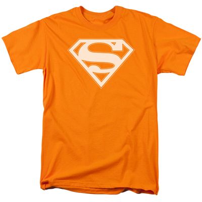 Superman Orange &amp; White Shield Mens T Shirt Orange Retro Pop Classics