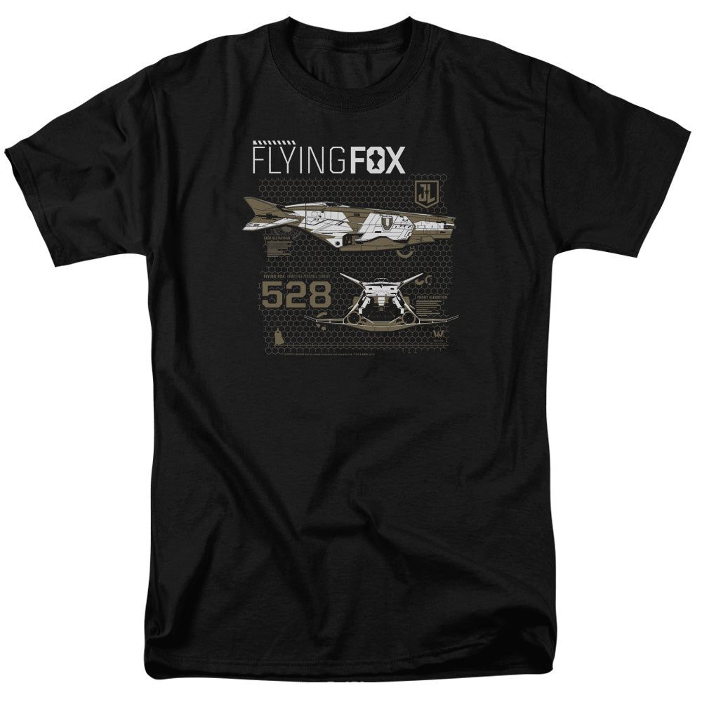 Justice League Movie Flying Fox Mens T Shirt Black Retro Pop Classics