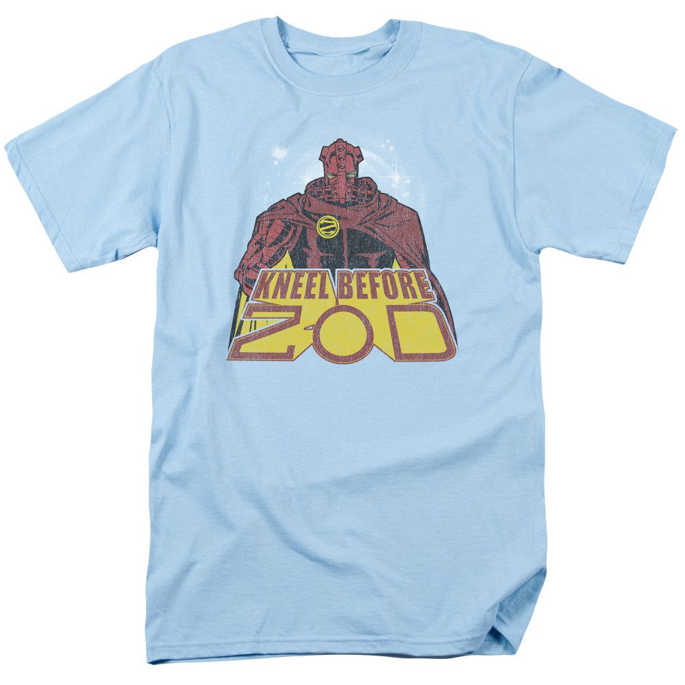 Superman Kneel Before Mens T Shirt Light Blue Retro Pop Classics