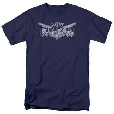 Justice League Justice Wings Mens T Shirt Navy Blue Retro Pop Classics