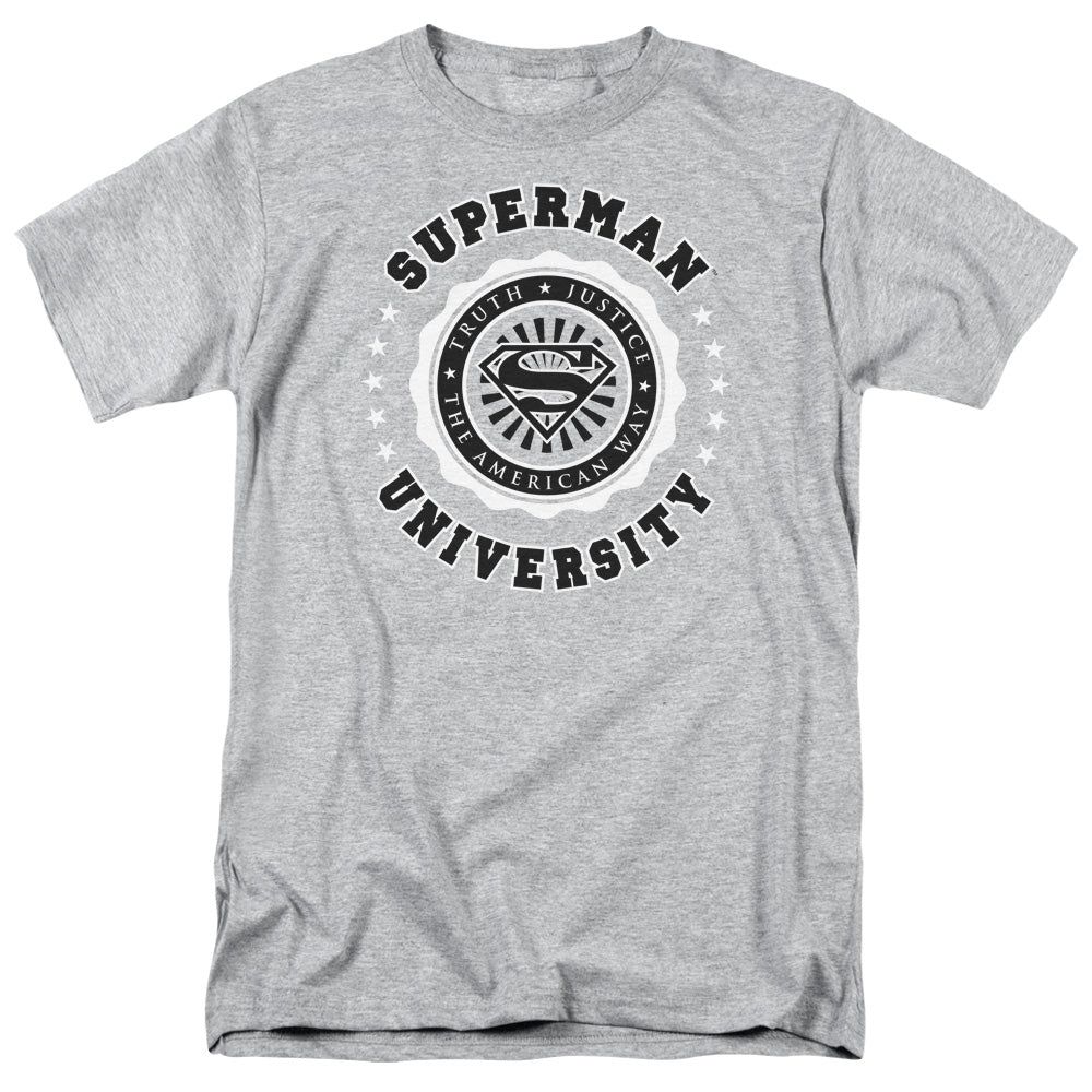Superman Superman University Mens T Shirt Athletic Heather Retro Pop Classics