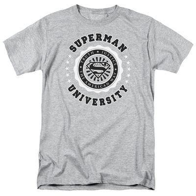 Superman Superman University Mens T Shirt Athletic Heather Retro Pop Classics